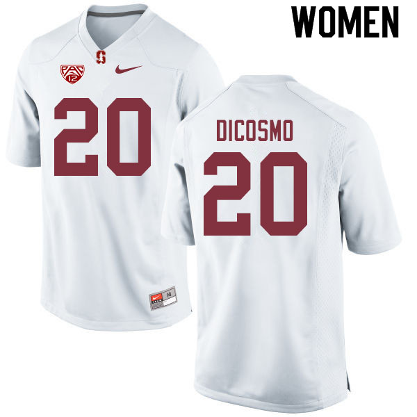 Women #20 Aeneas DiCosmo Stanford Cardinal College Football Jerseys Sale-White